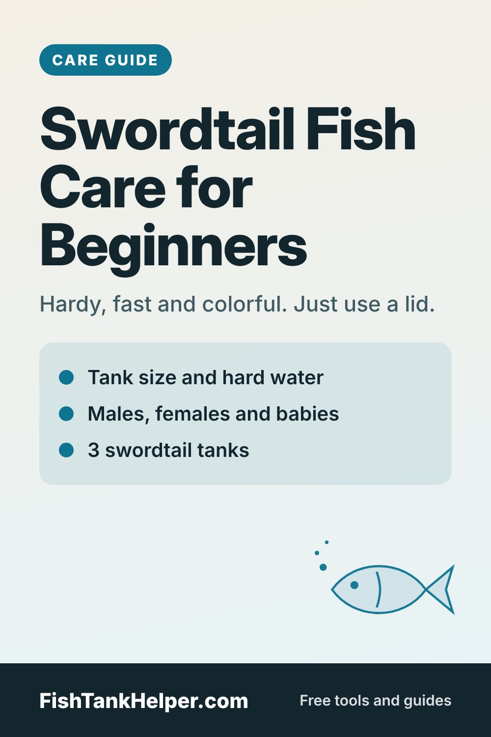 Pinterest pin for this guide: Swordtail Fish Care for Beginners: Tank, Water and Babies